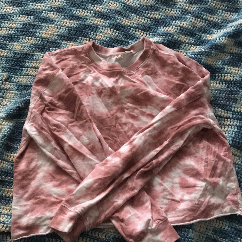 Pink cropped crew neck